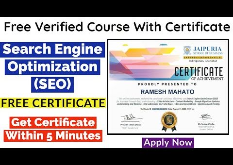 SEO Free Certification Course | Search Engine Optimization | Free Certificate