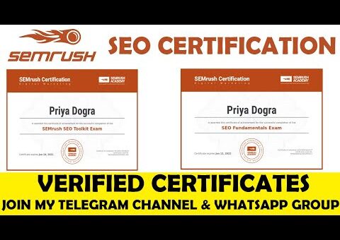 SEMrush SEO Certifications | SEMrush Search Engine Optimization Certification Exam