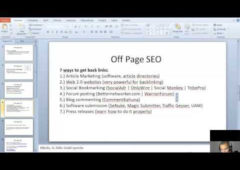 Search Engine Optimization For Dummies – Off Page SEO