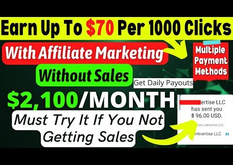 Earn Up To $70 PER 1000 CLICKS/VIEWS With Affiliate Marketing Without Sales | Technical Berwal 2022